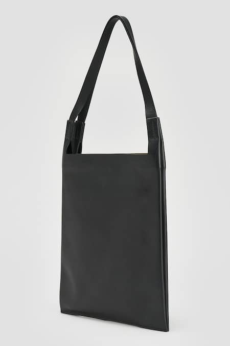 Shop Perona Black Kiera Vintage Lamb Leather Handbag at Aza Fashions Shop_Perona_Black Kiera Vintage Lamb Leather Handbag _at_Aza_Fashions