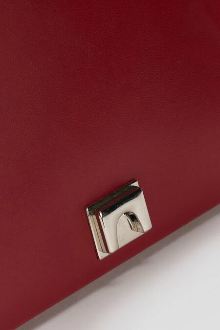 Shop Perona Red Lucia Bovine Leather Handbag Online at Aza Fashions Shop_Perona_Red Lucia Bovine Leather Handbag _Online_at_Aza_Fashions