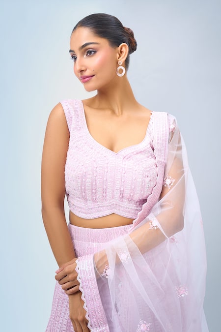 Buy Samyukta Singhania Pink Net Embroidery Classic Lehenga Set Online at Aza Fashions Buy_Samyukta Singhania_Pink Net Embroidery Classic Lehenga Set _Online_at_Aza_Fashions