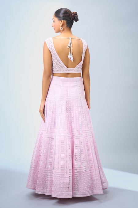 Samyukta Singhania Classic Pink Embroidered Lehenga Set 