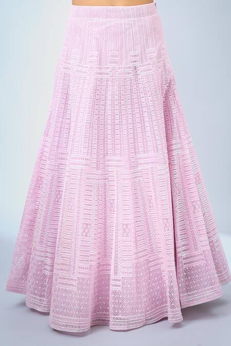 Buy Samyukta Singhania Pink Net Embroidery Classic Lehenga Set Buy_Samyukta Singhania_Pink Net Embroidery Classic Lehenga Set