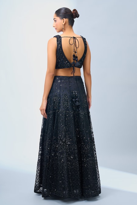 Samyukta Singhania Black Sequin Embellished Lehenga Set 