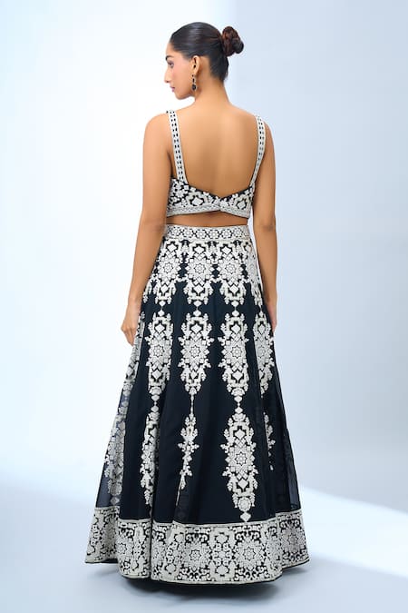 Samyukta Singhania Black Embroidered Classic Lehenga Set 