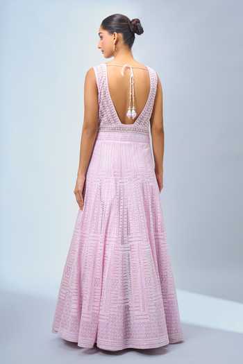 Samyukta Singhania Pink Embroidered Anarkali Set 