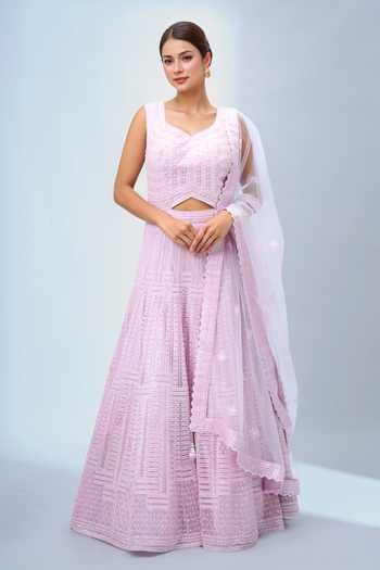 Samyukta Singhania Pink Embroidered Anarkali Set 