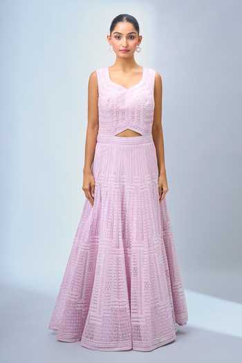 Shop Samyukta Singhania Pink Net Embroidery Anarkali Set Online at Aza Fashions Shop_Samyukta Singhania_Pink Net Embroidery Anarkali Set _Online_at_Aza_Fashions