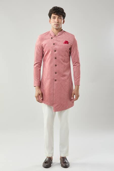 Buy Arihant Rai Sinha Red Swad Velvet Semi Indo Sherwani Set Online at Aza Fashions Buy_Arihant Rai Sinha_Red Swad Velvet Semi Indo Sherwani Set _Online_at_Aza_Fashions