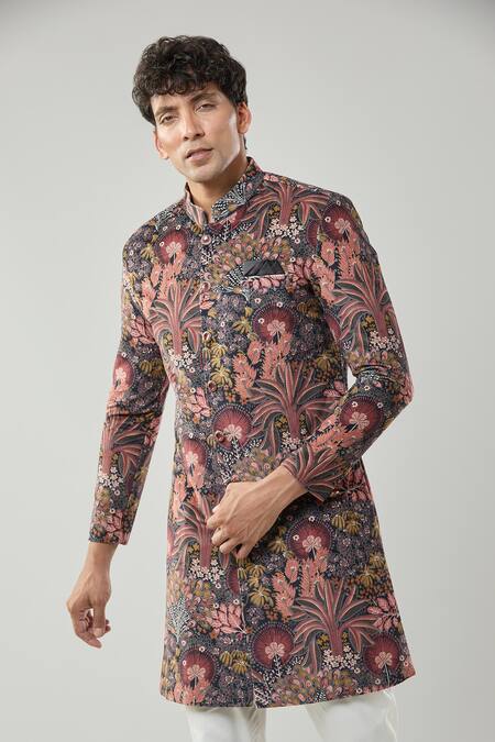 Buy_Arihant Rai Sinha_Multi Color Printed Sherwani And Polo Pant _Online_at_Aza_Fashions