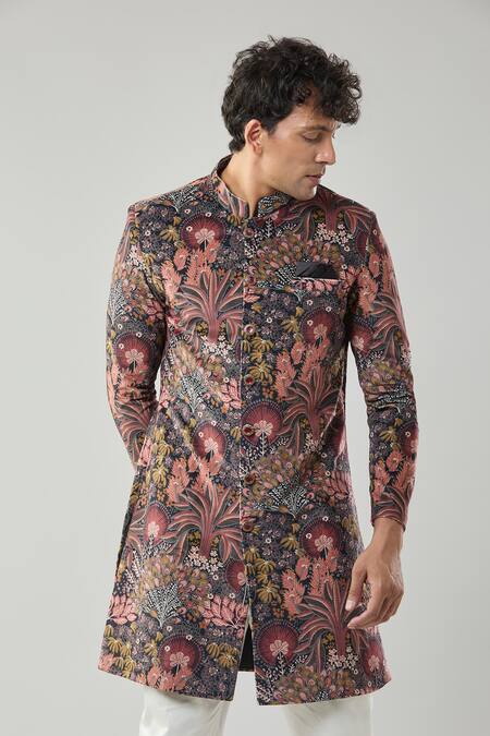 Shop_Arihant Rai Sinha_Multi Color Printed Sherwani And Polo Pant 
