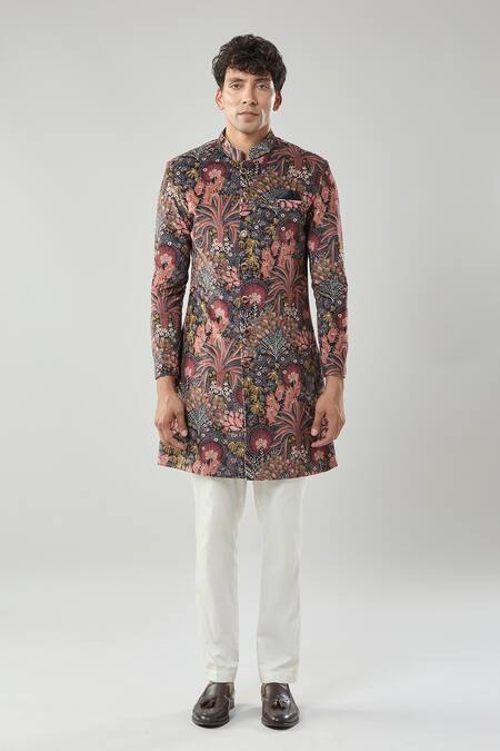Arihant Rai Sinha_Multi Color Printed Sherwani And Polo Pant _at_Aza_Fashions