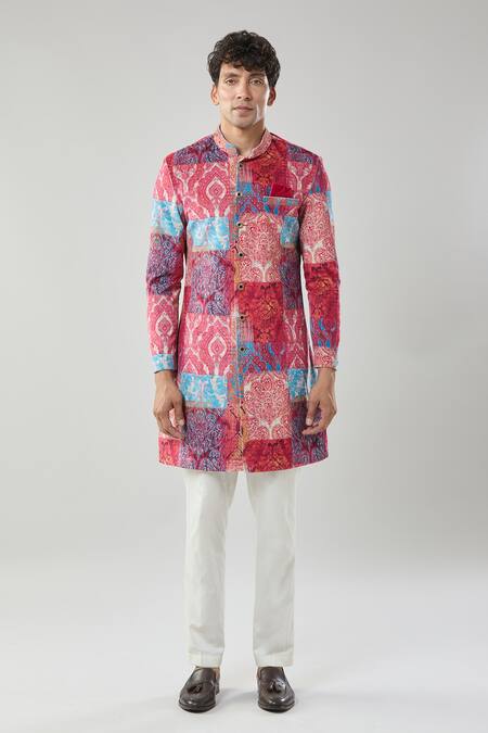 Arihant Rai Sinha_Multi Color Printed Sherwani And Pollo Pant _Online_at_Aza_Fashions