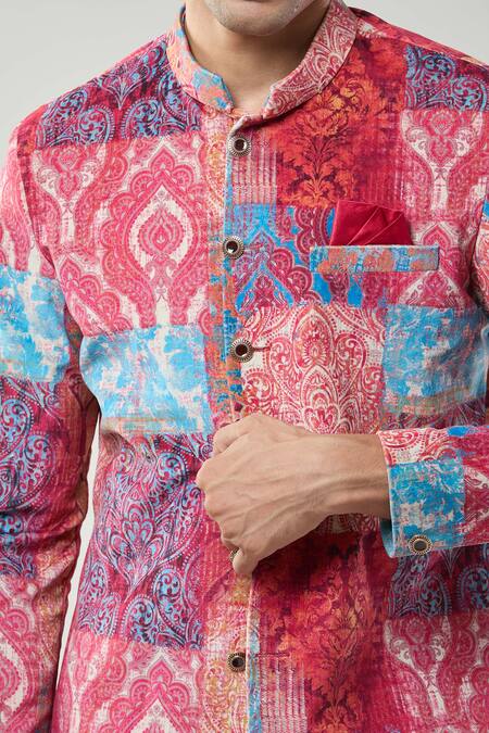 Buy_Arihant Rai Sinha_Multi Color Printed Sherwani And Pollo Pant _Online_at_Aza_Fashions