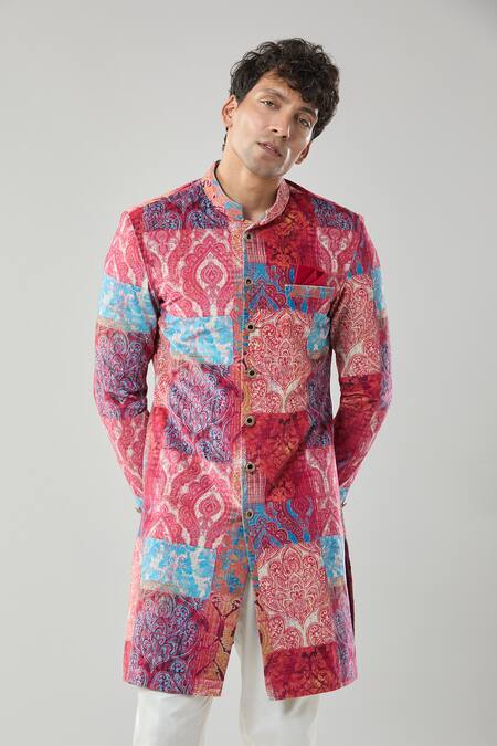 Arihant Rai Sinha_Multi Color Printed Sherwani And Pollo Pant _at_Aza_Fashions