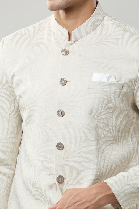 Buy_Arihant Rai Sinha_Gold Woven Jacquard Sherwani And Pollo Pant 