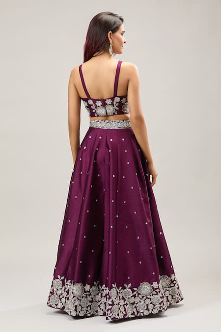 Samyukta Singhania Magenta Embroidered Lehenga Set 