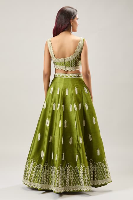 Samyukta Singhania Contrast Embroidered Lehenga Set 