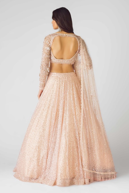 Basanti - Kapde Aur Koffee Peach Celestial Dream Lehenga Set 