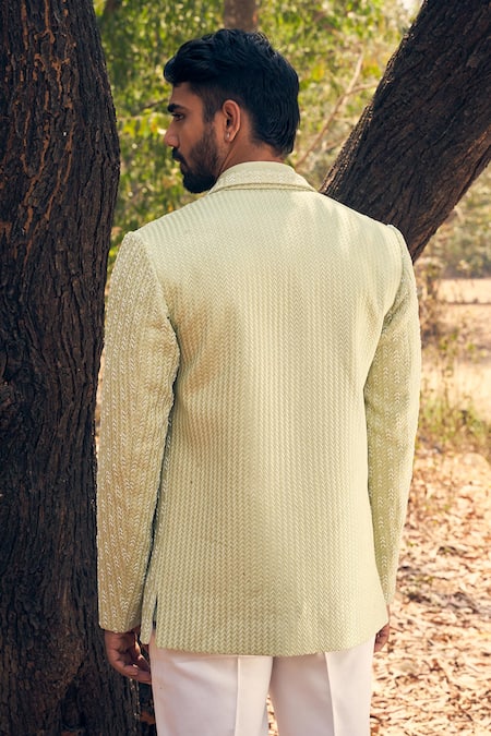 Kaaj Button 3 Arrow Jacket Set 