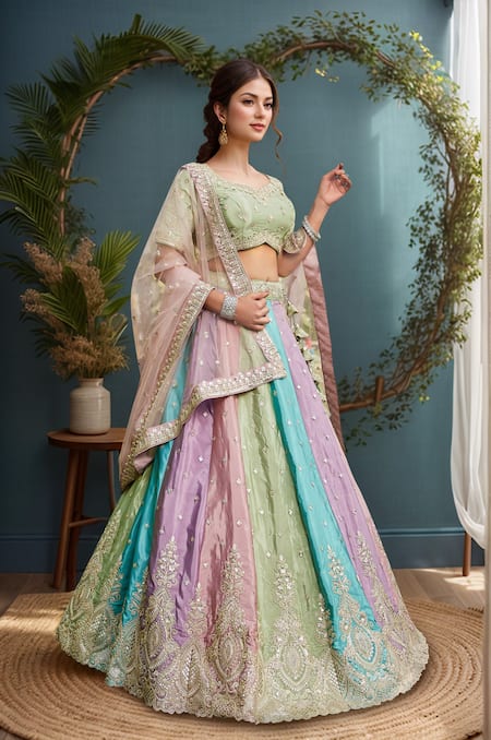 Samyukta Singhania Multi Color Embroidered Lehenga Set 