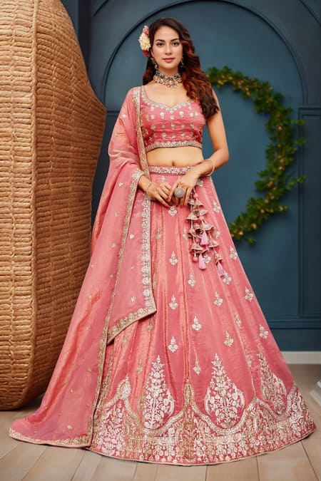 Samyukta Singhania Pink Embroidered Lehenga Set 