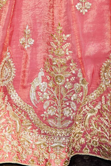 Samyukta Singhania_Pink Organza Sequins, Zari, Embroidery Lehenga Set_at_Aza_Fashions