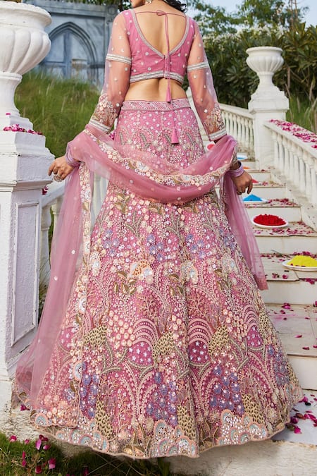 Samyukta Singhania Pink Embroidered Lehenga Set 