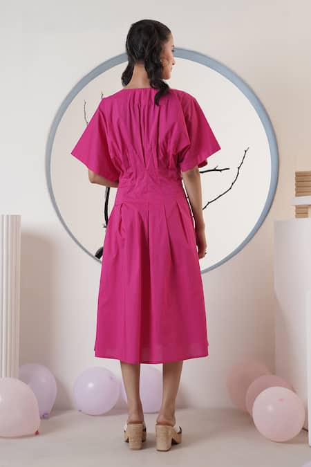 Surabhi Arya Hot Pink Midi Dress 