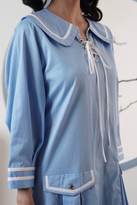 Surabhi Arya Sky Blue Poplin Short Dress at Aza Fashions Surabhi Arya_Sky Blue Poplin Short Dress _at_Aza_Fashions