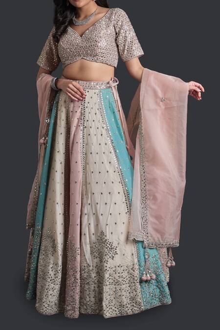Buy Samyukta Singhania Multi Color Silk, Tissue Sequins, Embroidery Classic Lehenga Set Online at Aza Fashions Buy_Samyukta Singhania_Multi Color Silk, Tissue Sequins, Embroidery Classic Lehenga Set_Online_at_Aza_Fashions