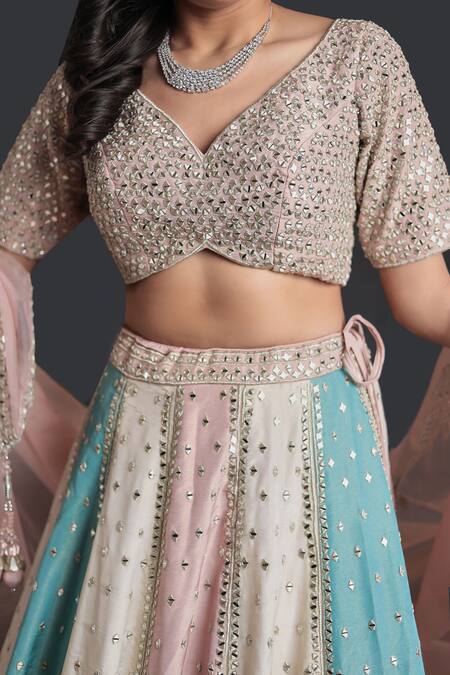 Samyukta Singhania Multi Color Silk, Tissue Sequins, Embroidery Classic Lehenga Set at Aza Fashions Samyukta Singhania_Multi Color Silk, Tissue Sequins, Embroidery Classic Lehenga Set_at_Aza_Fashions