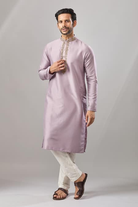 Arihant Rai Sinha Plain Banarasi Silk Kurta Set 