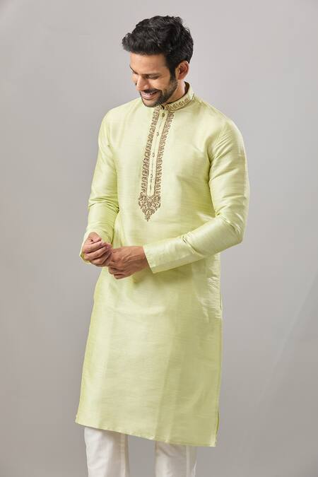 Buy Arihant Rai Sinha Green Embroidery Plain Kurta Set Online at Aza Fashions Buy_Arihant Rai Sinha_Green Embroidery Plain Kurta Set_Online_at_Aza_Fashions