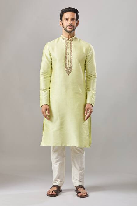 Buy Arihant Rai Sinha Green Embroidery Plain Kurta Set Buy_Arihant Rai Sinha_Green Embroidery Plain Kurta Set