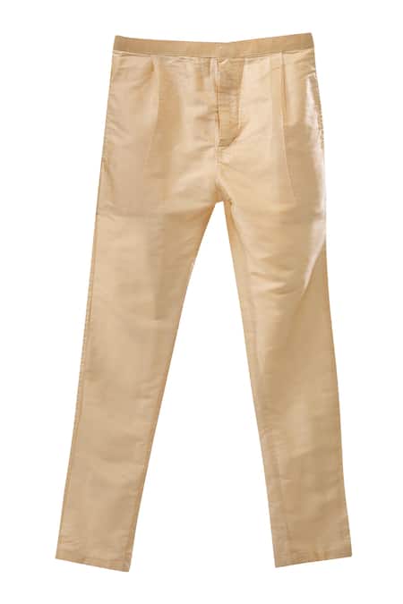 Arihant Rai Sinha_Blue Embroidery Plain Banarasi Silk Kurta Set _Online_at_Aza_Fashions