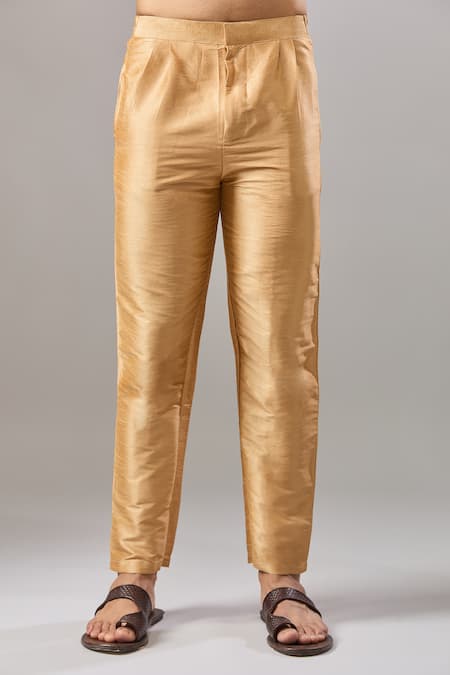 Buy_Arihant Rai Sinha_Black Silk Embroidery Plain Banarasi Kurta Set _Online_at_Aza_Fashions