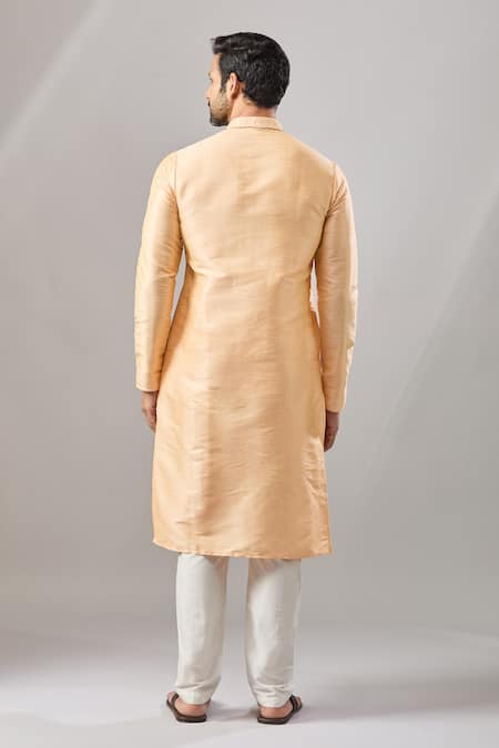 Arihant Rai Sinha Peach Banarasi Silk Classic Kurta 