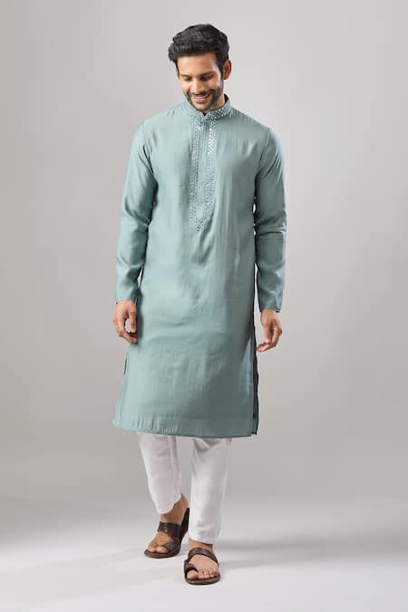 Arihant Rai Sinha Gray Embroidery Plain Kurta Set With Pant