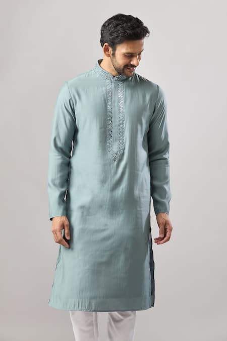 Buy Arihant Rai Sinha Gray Embroidery Plain Kurta Set With Pant Buy_Arihant Rai Sinha_Gray Embroidery Plain Kurta Set With Pant