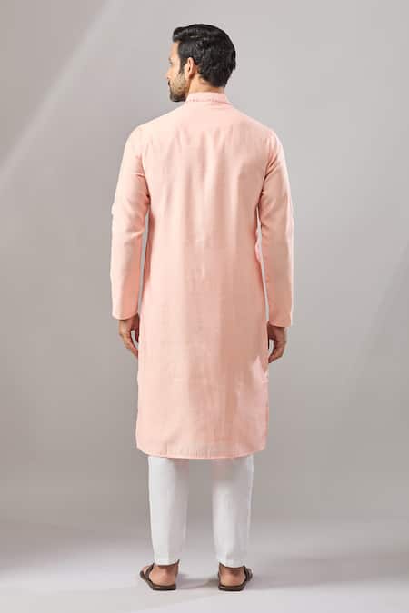 Shop Arihant Rai Sinha Pink Embroidery Self Design Classic Kurta at Aza Fashions Shop_Arihant Rai Sinha_Pink Embroidery Self Design Classic Kurta _at_Aza_Fashions
