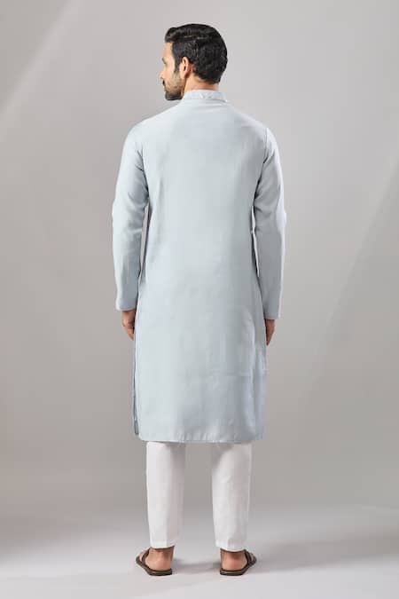 Shop Arihant Rai Sinha Sky Blue Embroidery Self Design Kurta at Aza Fashions Shop_Arihant Rai Sinha_Sky Blue Embroidery Self Design Kurta _at_Aza_Fashions