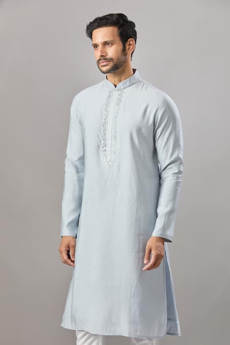 Arihant Rai Sinha Sky Blue Self Design Kurta 