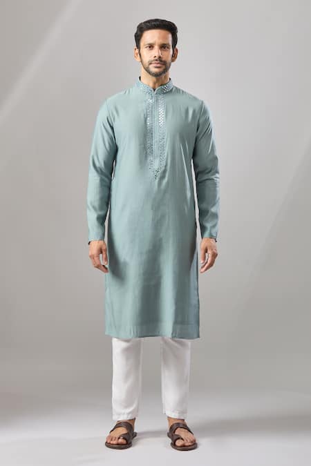 Buy Arihant Rai Sinha Gray Embroidery Self Design Banarasi Art Silk Kurta Online at Aza Fashions Buy_Arihant Rai Sinha_Gray Embroidery Self Design Banarasi Art Silk Kurta _Online_at_Aza_Fashions