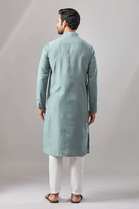 Shop Arihant Rai Sinha Gray Embroidery Self Design Banarasi Art Silk Kurta at Aza Fashions Shop_Arihant Rai Sinha_Gray Embroidery Self Design Banarasi Art Silk Kurta _at_Aza_Fashions