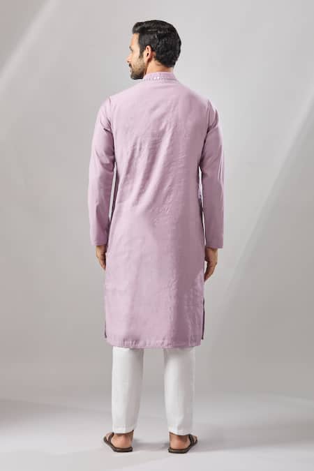 Shop Arihant Rai Sinha Purple Embroidery Banarasi Art Silk Kurta at Aza Fashions Shop_Arihant Rai Sinha_Purple Embroidery Banarasi Art Silk Kurta _at_Aza_Fashions