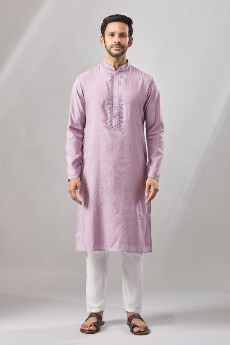 Arihant Rai Sinha Purple Embroidery Banarasi Art Silk Kurta Online at Aza Fashions Arihant Rai Sinha_Purple Embroidery Banarasi Art Silk Kurta _Online_at_Aza_Fashions