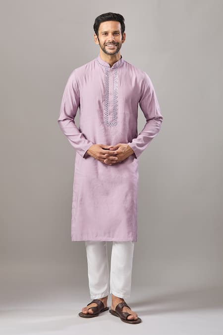 Shop Arihant Rai Sinha Purple Embroidery Banarasi Art Silk Kurta Online at Aza Fashions Shop_Arihant Rai Sinha_Purple Embroidery Banarasi Art Silk Kurta _Online_at_Aza_Fashions