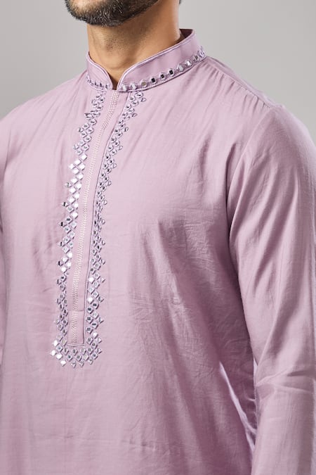 Arihant Rai Sinha Purple Embroidery Banarasi Art Silk Kurta at Aza Fashions Arihant Rai Sinha_Purple Embroidery Banarasi Art Silk Kurta _at_Aza_Fashions