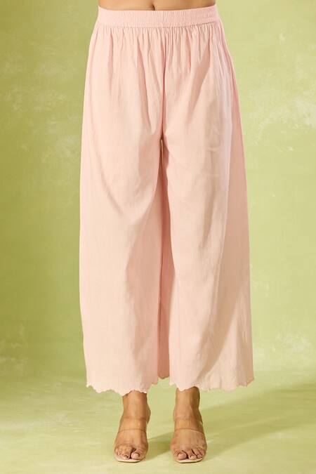 House Of Kotwara_Pink Embroidery Collared Kurta Set With Dupatta _Online_at_Aza_Fashions