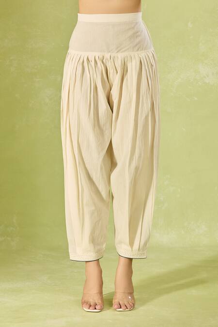 Buy House Of Kotwara Ivory Cotton Embroidery Round Neck Straight Kurta Set Online at Aza Fashions Buy_House Of Kotwara_Ivory Cotton Embroidery Round Neck Straight Kurta Set _Online_at_Aza_Fashions