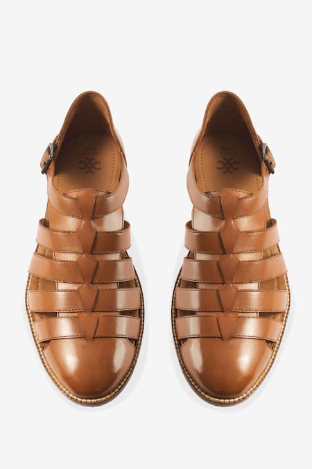 Whitemuds Qena Tan Leather Sandals 